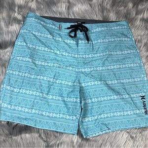 Hurley Phantom Apache Turquoise Board Shorts Size 36